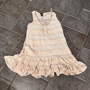 Moda International Lace Ruffle Swim Cover Up - Beige - Women’s Size Small